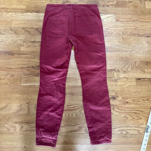 Anthropologie Jefferson Slim Utility Pants Size 27 Dark Red Chino Ankle - Picture 3 of 6